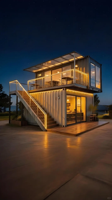 Villa conteneur de luxe entièrement personnalisée, en kit, avec panneaux sandwich, pour usage résidentiel, bureau, atelier ou hôtel