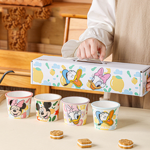 Juego de 4 Tazas con Asa de Mickey, Minnie, Pato <span class=keywords><strong>Donald</strong></span> y Daisy, Tazas de Cerámica para Helado, Tazones Lindos para Postre para Niños, Venta al Por Mayor - Product Image 6