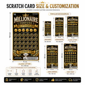 Billet de loterie à gratter personnalisable pour jeu promotionnel, impression sécurisée des données, code-barres, numéro de série, billet de loterie - Product Image 6