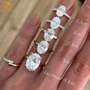 Bagues en diamant de laboratoire certifiées IGI GIA personnalisées CVD HPHT 1CT 2CT 3CT 4CT, or massif 14K 18K, bagues de fiançailles et de mariage pour femmes - Product Image 3