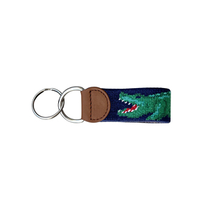 Porte-<span class=keywords><strong>clés</strong></span> en cuir véritable Alligator University, design personnalisé en point de croix marine, pour campus, personnalisable et tendance - Product Image 1