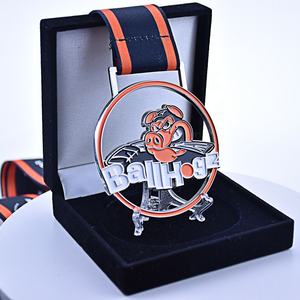 Logo personalizzato pista inglese trofeo d'oro distintivo in metallo cavallo scacchi grandi medaglie con scatola - Product Image 2