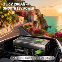 Baterai LiFePO4 25.6V 24V 200Ah Deep Cycle untuk Solar, Marine, dan RV