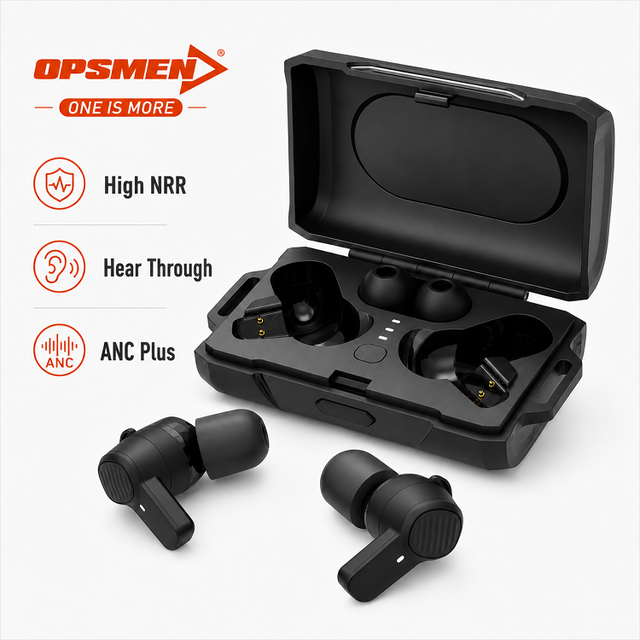 OEM NRR 25dB Tactical Electronic Hearing Protection Earbuds Earplugs Bluetooth Sound Suppression for Shooting Range Hunting