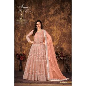 ชุดคลุม Anarkali สำหรับใส่ในงานแต่งงานและในเทศกาล georgette ชุดกระโปรงทำงานหนัก - Product Image 3