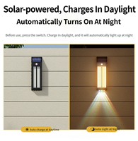 Lampe murale solaire à batterie lithium, étanche IP65, blanc chaud RGB avec détecteur de mouvement pour jardin extérieur et éclairage mural