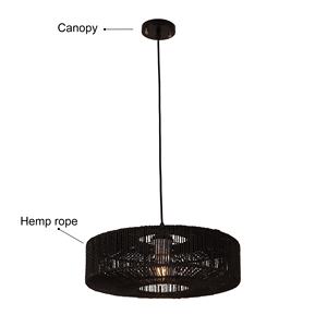 House Light Lustres en rotin modernes Home House Lampe de table à manger 9W E27 Lampes suspendues en corde de chanvre en bambou faites à la main - Product Image 4