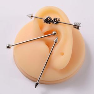 Gaby new jewelry <span class=keywords><strong>set</strong></span> 316L 14G all surgical steel glassato sexy snake Industrial Barbell orecchino piercing jewelry - Product Image 4