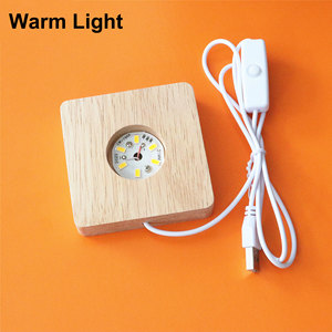 حامل عرض بإضاءة ليد مربع خشبي 8-6 مع مصابيح ليد دافئة للمصباح الليلي الذي تصنعه بنفسك من راتنج الكرة الكريستالية - Product Image 4