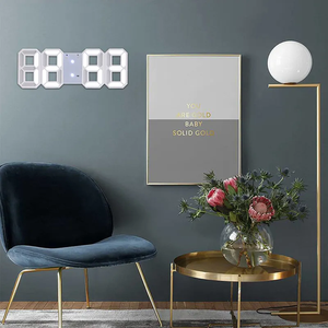 3D kỹ thuật số Đồng hồ báo thức tự động mờ dẫn đồng hồ treo tường Màu ánh sáng Máy tính để bàn đồng hồ báo thức - Product Image 4