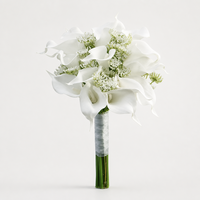 Mini-lys artificiels haut de gamme pour bouquet de mariée, arrangement floral de mariage, blanc pur