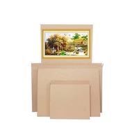Caja de cartón plana personalizada de papel Kraft marrón barato, marco de fotos de pintura al óleo, caja de embalaje de correo