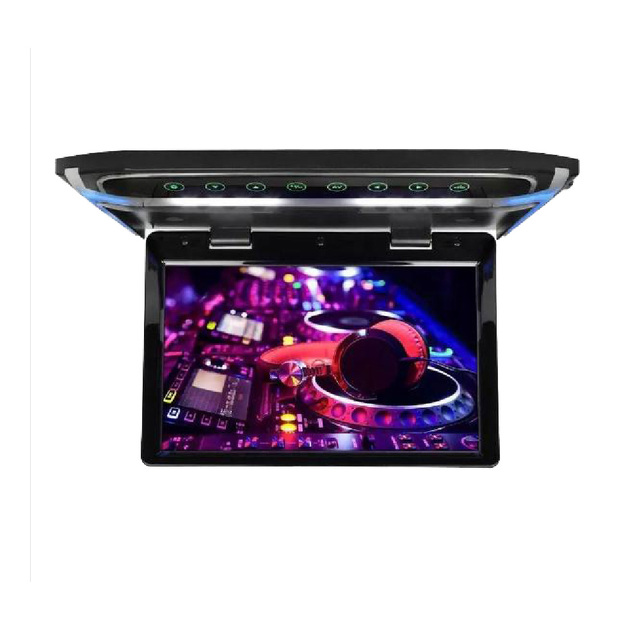 Hot Sale 12-Inch Ambient Lighting Roof-Mount Flip Down Car Monitor MP5 SD FM