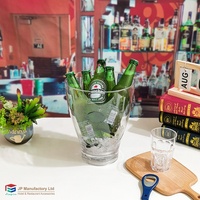 Logo personnalisé 5L grand seau à glace refroidisseur de PC en plastique transparent pour bar et club