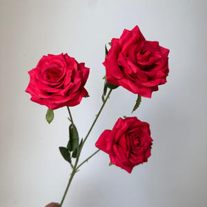 <span class=keywords><strong>Rosas</strong></span> Artificiales de Diamante con 3 Cabezas, <span class=keywords><strong>Rosas</strong></span> de Tacto Real, Decoración para Salón de Bodas, Pared de Flores, Cascada, Materiales Florales - Product Image 3