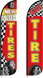 Highly Visible Polyester Tire Sale <strong>King</strong> Flags New and Use Tires Shop Feather Flags for Businesses Banner Sale Advertising Sign - Product Image 2
