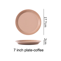Vente en gros 2023 nouveau produit écologique 7 pouces assiette ronde en céramique gâteau de beauté fruits Dessert Steak plat en gros assiette en céramique