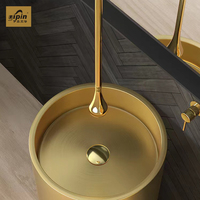 Robinet de lavabo mural à capteur automatique, bec de plafond, design moderne et contemporain en laiton, motif goutte d'eau 7003