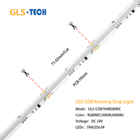 Tira de Luces LED COB RGBW WS2814, 784 LED, 24 V, 10 mm, Cinta de Píxeles Direccionables SPI para Iluminación Interior y Exterior, Cortable
