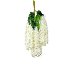 Vente en gros de fleurs suspendues artificielles de glycine rose fleurs blanches mur pour la décoration mariage fleurs artificielles Real Touch