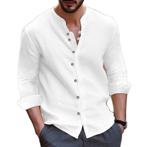 Hawaii New Fashionable Men's Vintage Stand Collar <b>Patchwork</b> Button <b>Shirts</b> Breathable Quick Dry V-neck Casual Short Sleeve for - Product Image 1