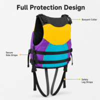 Gilet de sauvetage en néoprène 150N personnalisé pour le rafting en eaux vives avec sangles de sécurité pour les jambes pour le kayak et le canyoning