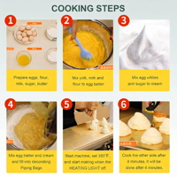 Fabricant de poêles à soufflé en acier inoxydable de 2600 watts, de gaufriers et de machines à gaufres soufflées de style japonais