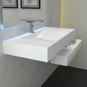Fabbrica all'ingrosso di forma rettangolare pietra artificiale lavabo a mano Corians lucido rettangolare <span class=keywords><strong>bagno</strong></span> lavabo - Product Image 5