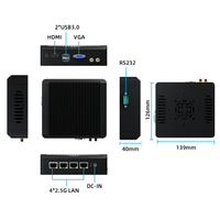 Dispositivo de Red OEM sin Ventilador N5095 N5105, 2*RJ45 LAN, USB3.0*4, COM RS232*2/RS485*1, Mini PC Industrial para IoT/Edge