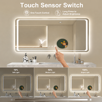 Miroir de salle de bain intelligent multifonctionnel en gros avec Bluetooth et anti-buée