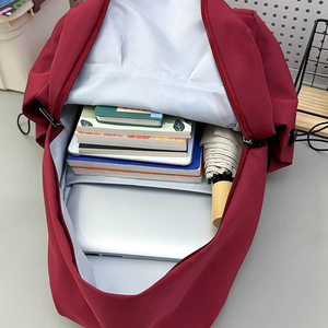 Student <b>Backpack</b> <b>Large</b> Capacity 14 Inch Laptop Bag For <b>School</b> Travel Red Solid Color Neutral Gender Fall 2025 - Product Image 3