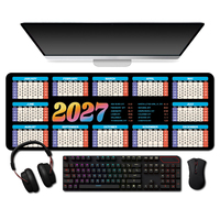 Tapis de souris calendrier 2027-2028 avec logo personnalisé, pour bureau, maison, ordinateur, antidérapant, grand tapis de bureau, cadeau