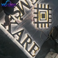 Enseigne lumineuse personnalisée haut de gamme avec logo rétroéclairé pour entreprises, lettres en métal 3D éclairées par LED IP65, enseigne murale pour magasins et devantures