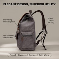 Mochila para ordenador portátil unisex, mochila escolar informal de lona para campus con compartimento impermeable de 15,6 pulgadas para hombres y mujeres