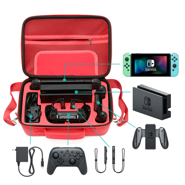 Pokeball Style Travel Carrying Case for Nintendo Switch pokemon Accessories System Cute & Deluxe Protective Hard Shell Carry Bag