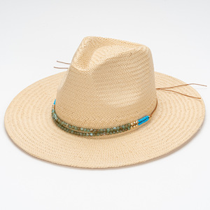 Sombrero de Paja de Ala Plana de Color Liso Tejido a Mano, Estilo Europeo-Americano, para Verano y Otoño, para Ocio, Playa, Protección Solar, Estilo Jazz - Product Image 1