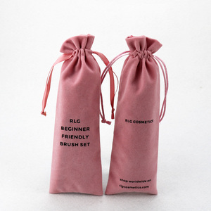 Custom logo Printed Packaging Drawstring Velvet Pen Pouch Bag Black Cover Pen and Notebook Dust Bag - Product Image 5