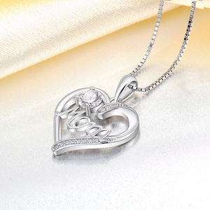 שרשרת כסף נשים <span class=keywords><strong>925</strong></span> שרשרת כסף בצורת זירקון שרשרת אותיות תליון יום מתנה - Product Image 5