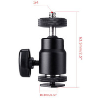 Appareil photo reflex numérique support de cardan universel Flash 360 ° rotatif petit cardan entièrement en métal chaussure chaude matière plastique chaussure chaude très visible
