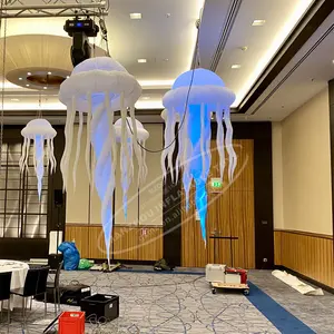 Sahne asılı dekorasyon şişme okyanus hayvan modeli şişme denizanası LED ışık balon