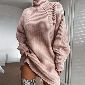 Maglione a collo alto da <span class=keywords><strong>donna</strong></span> in <span class=keywords><strong>cotone</strong></span> 100% traspirante di alta qualità a maniche lunghe leggero - Product Image 5
