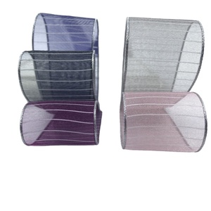 Bán buôn một mặt Tự Làm Thủ Công nơ cứng cạnh lưới ruy băng sọc ngang dây câu tuyết gạc vành đai 100% Polyester - Product Image 1