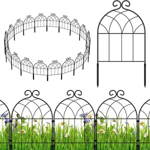 Panel de valla de hierro negro resistente al óxido para jardín, patio, terraza o separación de espacios. - Product Image 4