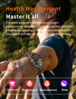 Nouvelle montre connectée pour homme, 1000 mAh, lampe torche LED, suivi de la forme physique, du sport et de la santé, 1,7 pouce, étanche IP68, durable et résistante à l'usure