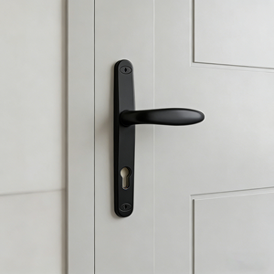 Оптовая продажа: Новая, устойчивая к ржавчине, прочная ручка-замок из черного алюминиевого сплава с межосевым расстоянием 85 мм для алюминиевых дверей, комплект с рычажным замком - Product Image 6