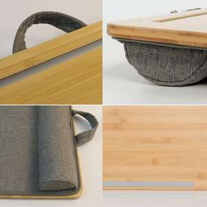 Giá Đỡ Màn Hình Máy Tính Bảng Máy Tính Bảng Đầu Gối Tiện Dụng Bằng Gỗ Tre Khay Có Đệm Gối Giá Đỡ Điện Thoại Di Động - Product Image 5