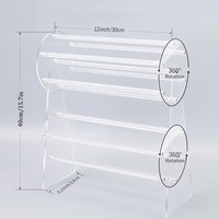 Présentoir rotatif à 360° en acrylique transparent pour pinces à cheveux, serre-têtes, épingles et accessoires capillaires