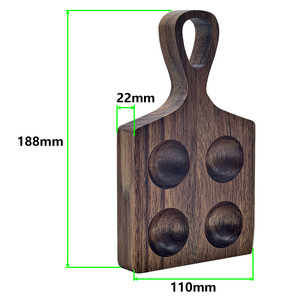 Bandeja para Huevos de Madera de Acacia con 4 Compartimentos y Asa, 188 mm x 110 mm, Almacenamiento de Cocina, Porta Huevos para Desayuno - Product Image 1