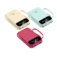 Chargeur portable OEM avec logo, haute capacité 20000 mAh, nouvelle batterie externe à charge rapide 10000 mAh, 4 câbles intégrés, mini batteries externes