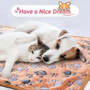 Fabrik warm verdickt flauschig Premium Hunde decken Pet Coral Velvet Flanell Fleece Welpen Bett matte Pad Decke mit niedlichen Pfoten abdruck - Product Image 2
